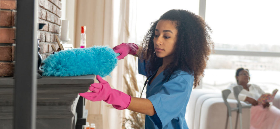 caregiver cleaning
